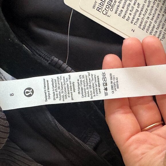 Faded Black / Gray  Lululemon Ribbed Softstreme Cropped Tank Top - Picture 5 of 5